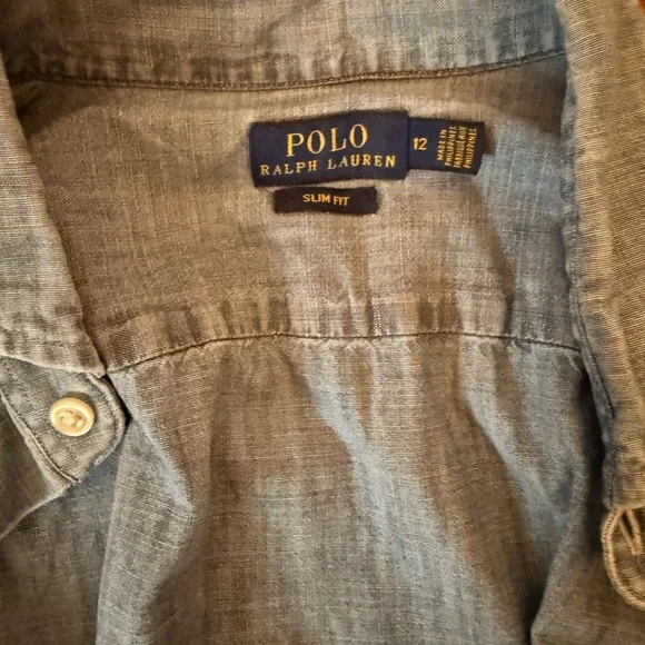 Ralph Lauren Blue Chambray Button-Down Shirt - Picture 3 of 3